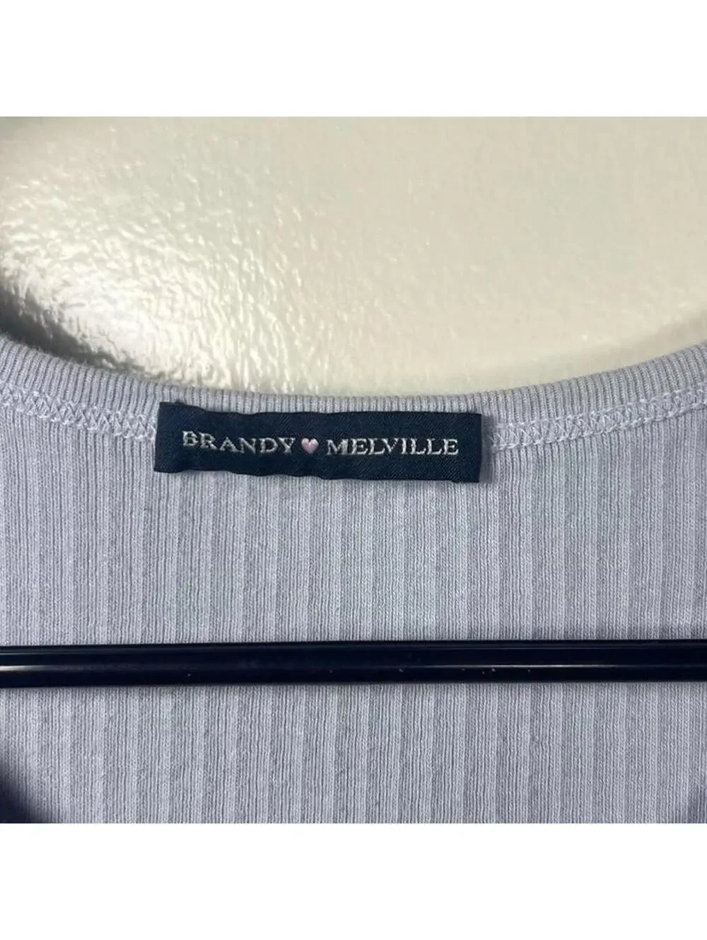 Brandy Melville Light Blue Ribbed Crop Top